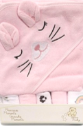 Assorted Design Baby Bath Towel with Wash Cloth