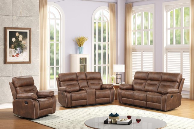 Leather Brown Recliner Love Seat