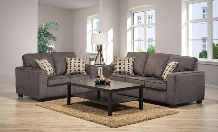 Fabric Chenille Charcoal Sofa