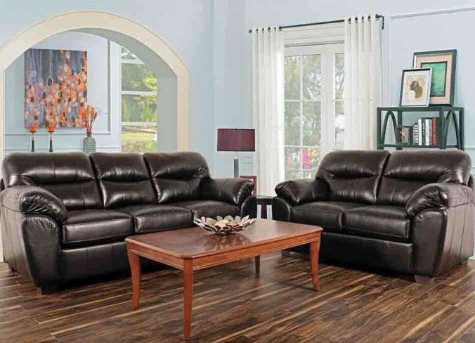 Leather Air Black Sofa