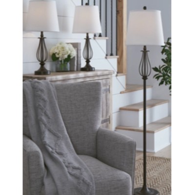 Brycestone Floor Lamp & 2 Table Lamp